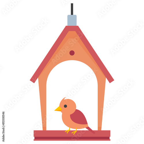Bird feeder for outdoors vector cartoon illustration isolated on a white background.