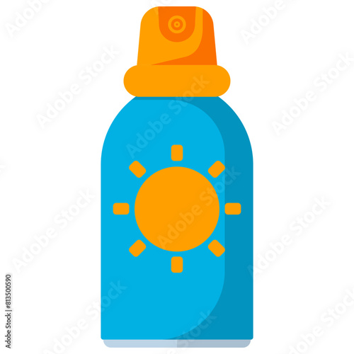 Sunscreen spray vector cartoon illustration isolated on a white background.