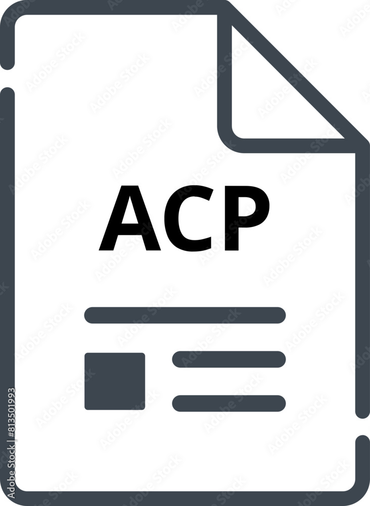 ACP file Icon minimal outline with symbols ACP file Icon minimal outline with symbols