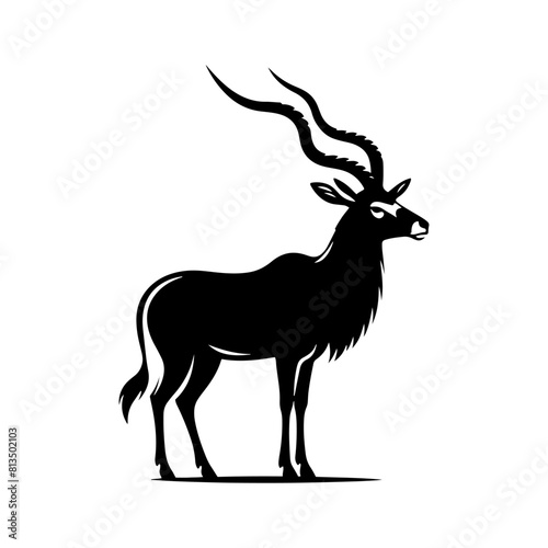 Minimalist Antelope Silhouette- Roaming the Vast Plains- Antelope Illustration- Antelope Vector.