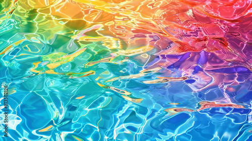 Vibrant Multicolor Pool Water Reflections