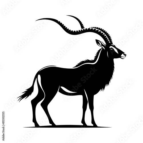 Minimalist Antelope Silhouette- Roaming the Vast Plains- Antelope Illustration- Antelope Vector.