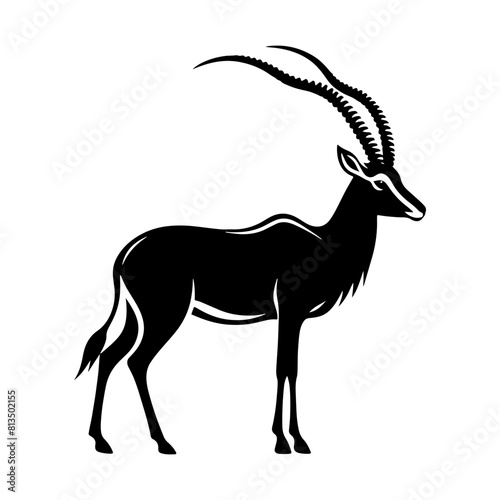 Minimalist Antelope Silhouette- Roaming the Vast Plains- Antelope Illustration- Antelope Vector.