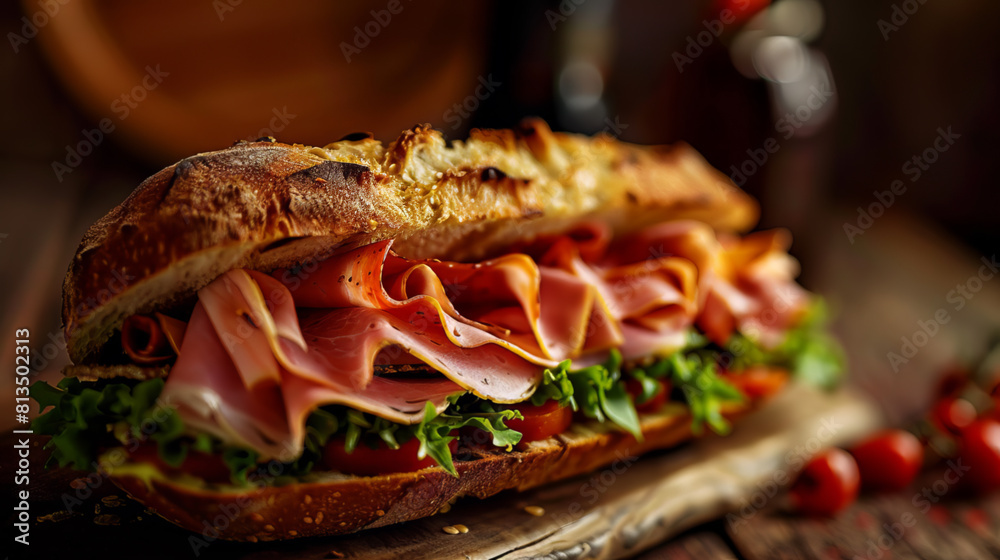 Classic Deli-Style Sandwich with Fresh Ingredients Classic Deli-Style Sandwich with Fresh Ingredients