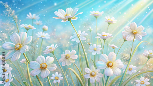 White flowers are designed to bring happiness and provide a beautiful background.