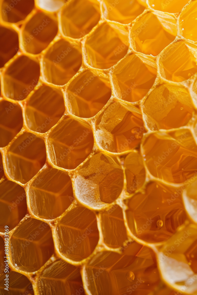 The hexagonal cells of a beehive honeycomb, with their uniform shapes and precise angles creating a mesmerizing minimalist composition that symbolizes the industriousness The hexagonal cells of a beehive honeycomb, with their uniform shapes and precise angles creating a mesmerizing minimalist composition that symbolizes the industriousness
