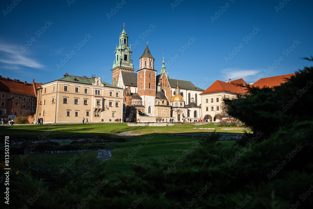 Wawel Royal Castle - beautiful summer landscape - city of Krakow - sightseeing
