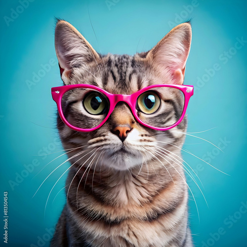 Stylish Spectacles The Elegant Cat with Glasses © Ahmad