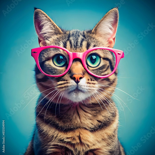 Stylish Spectacles The Elegant Cat with Glasses