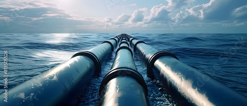 oil pipeline, oil pipes in the sea, industry website banner photo