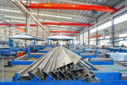 Obraz na płótnie The metal products processing production line is located in a steel company in North China w salonie