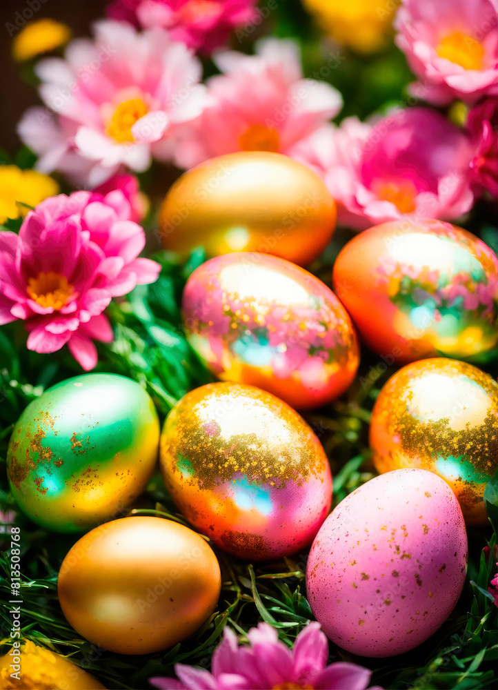 Beautiful Easter eggs for the holiday. Selective focus. Beautiful Easter eggs for the holiday. Selective focus.