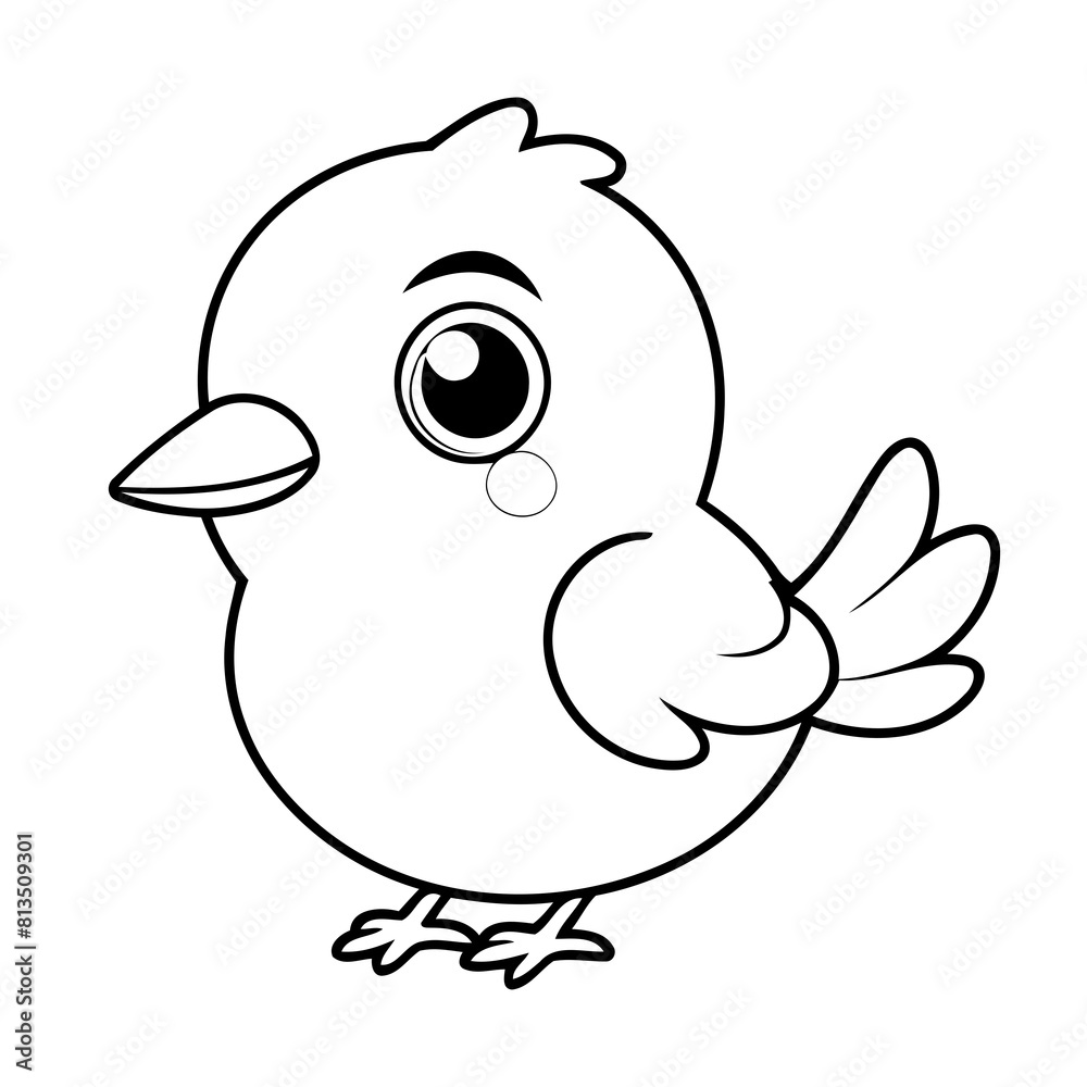 Simple vector illustration of Bird hand drawn for toddlers Simple vector illustration of Bird hand drawn for toddlers