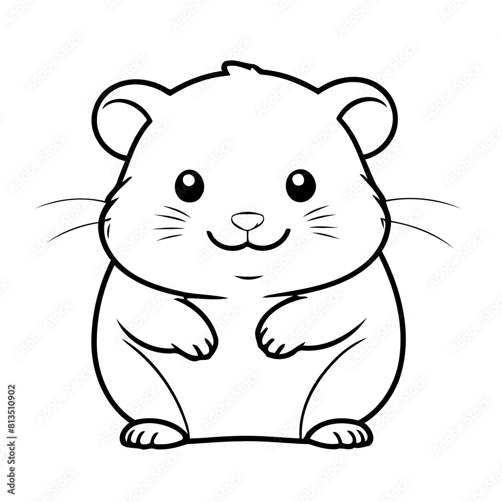 Cute vector illustration hamster doodle for toddlers worksheet Cute vector illustration hamster doodle for toddlers worksheet