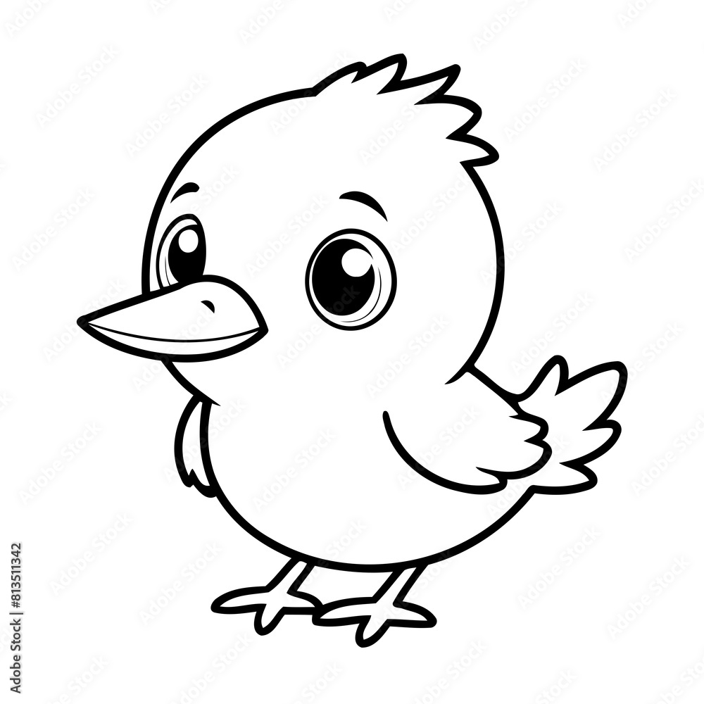 Cute vector illustration bird doodle colouring activity for kids Cute vector illustration bird doodle colouring activity for kids