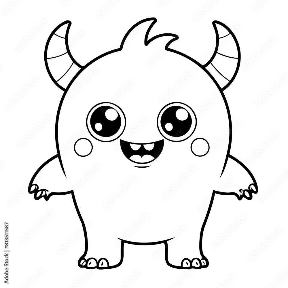 Vector illustration of a cute friendly doodle for children worksheet Vector illustration of a cute friendly doodle for children worksheet