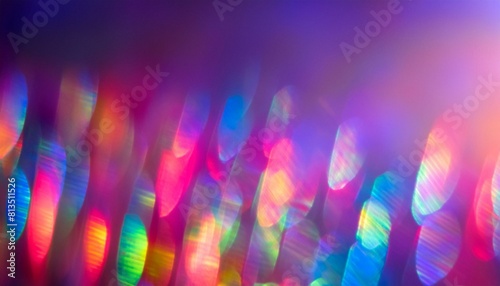 Abstract background with holographic rainbow flare. Blurred rainbow light refraction texture overlay effect for photo