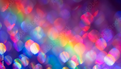 Abstract background with holographic rainbow flare. Blurred rainbow light refraction texture overlay effect for photo