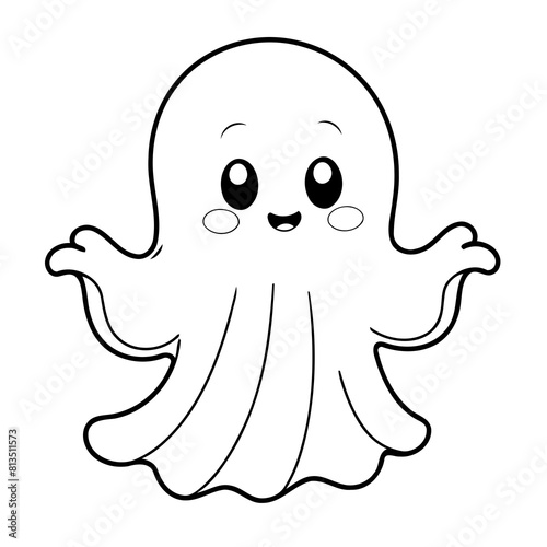 Vector illustration of a cute friendly drawing for toddlers coloring activity