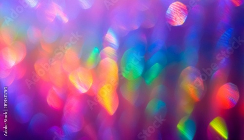 Abstract background with holographic rainbow flare. Blurred rainbow light refraction texture overlay effect for photo