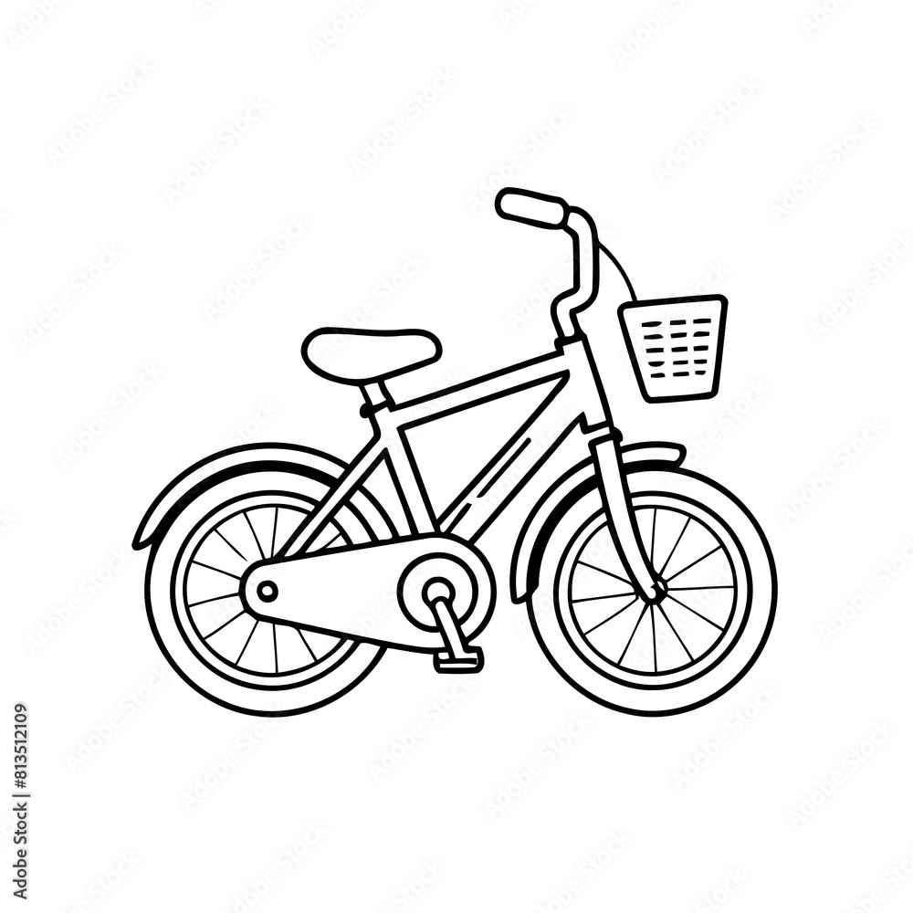 Vector illustration of a cute Bicycle drawing for toddlers coloring activity Vector illustration of a cute Bicycle drawing for toddlers coloring activity