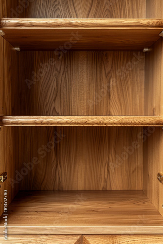 Closeup shot of an opened cabinet, it is empty 