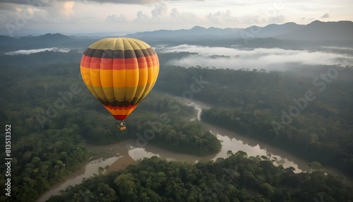 A hot air balloon adventure journeying through th