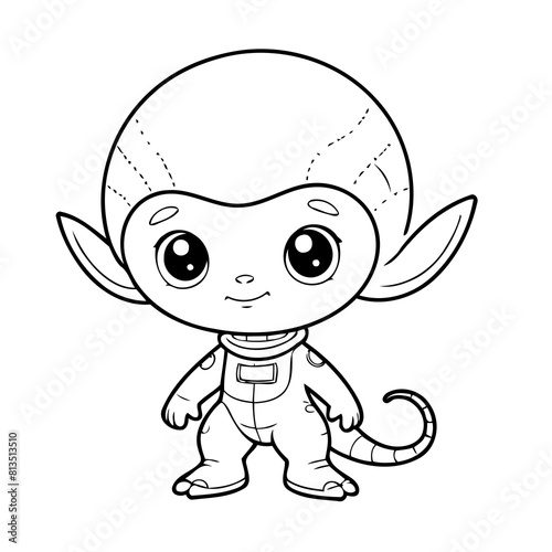 Cute vector illustration friendly doodle for toddlers colouring page