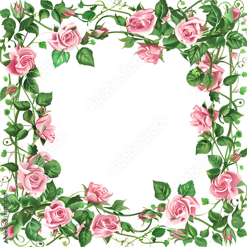 frame with roses