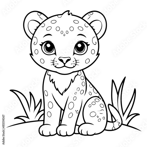Cute vector illustration cheetah drawing for toddlers book