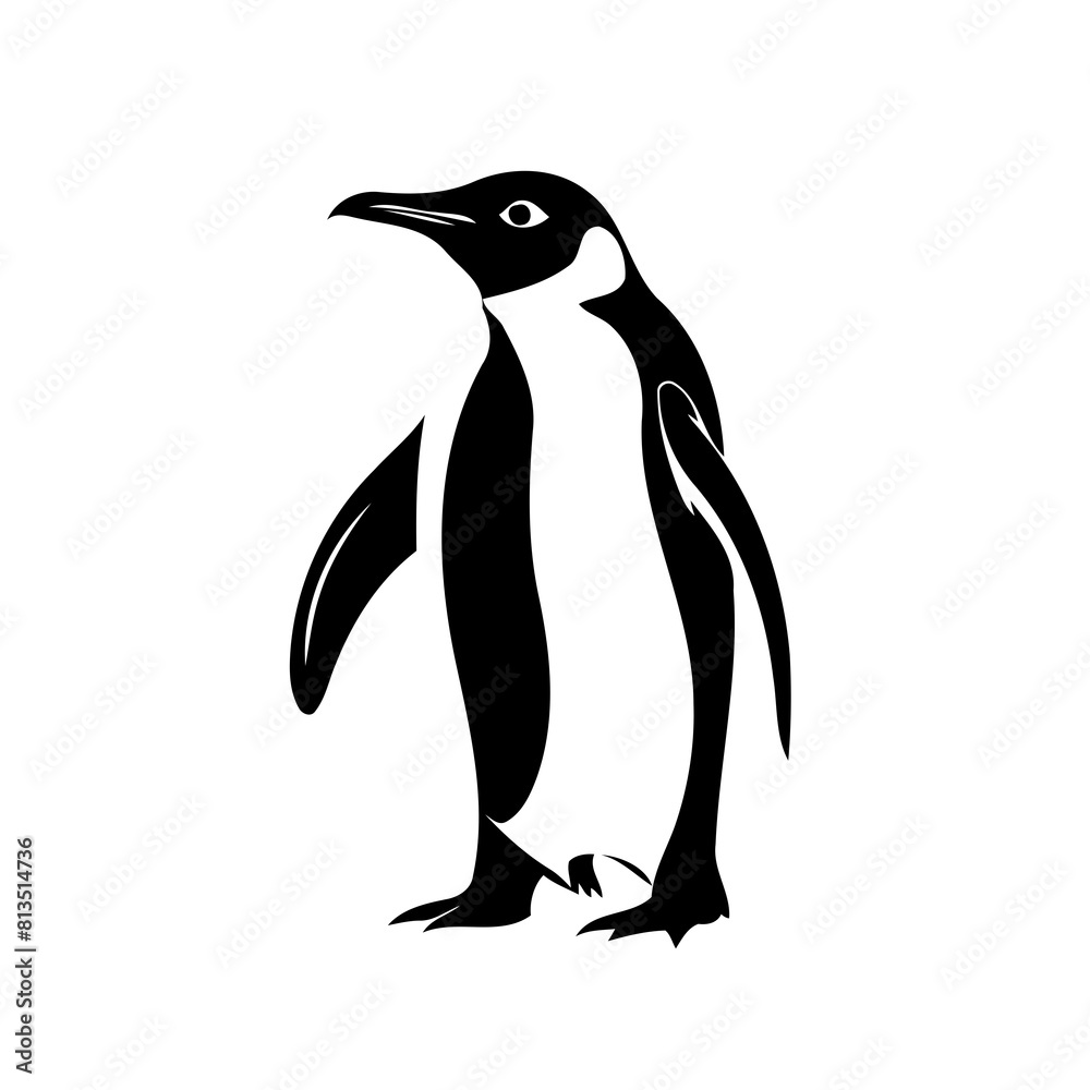 Obraz premium Vector illustration of a cute Penguin drawing for colouring page