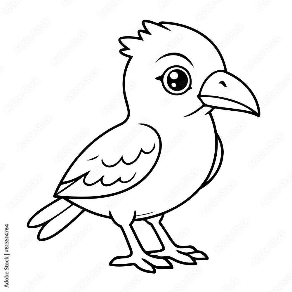 Fototapeta premium Cute vector illustration Prehistoric for kids coloring activity page