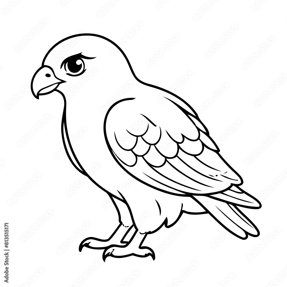Cute vector illustration falcon hand drawn for toddlers Cute vector illustration falcon hand drawn for toddlers