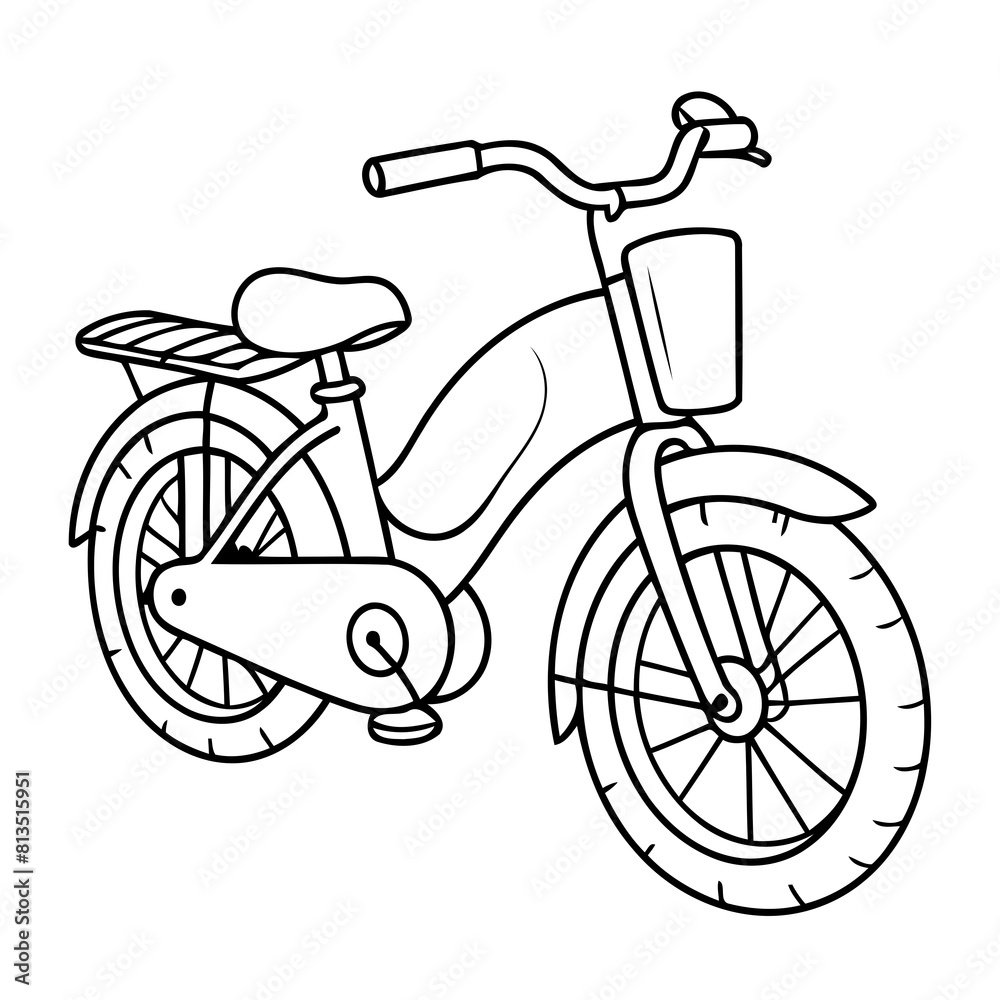 Cute vector illustration Bike colouring page for kids Cute vector illustration Bike colouring page for kids