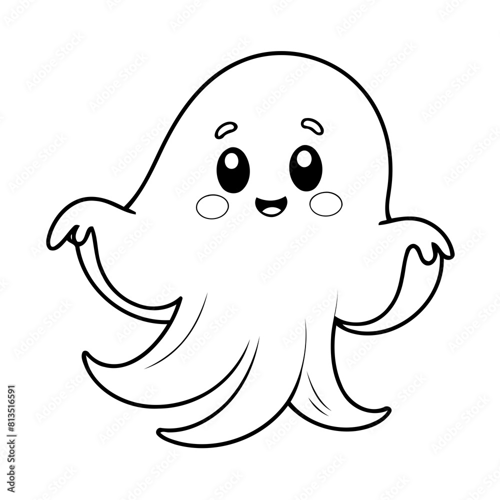 Vector illustration of a cute friendly doodle for kids colouring page Vector illustration of a cute friendly doodle for kids colouring page