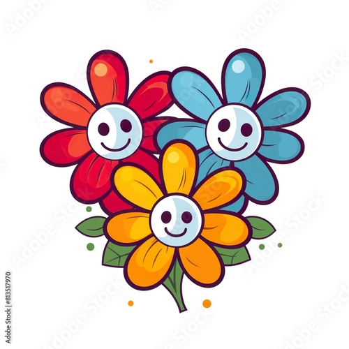 A group of smiling flowers