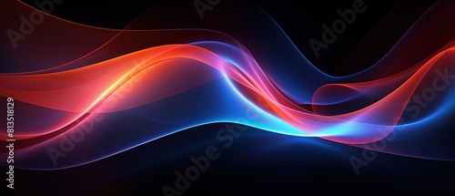 Trendy color glowing effect wave abstract background,  wave technology futuristic minimal tech lines background © ArtWorld