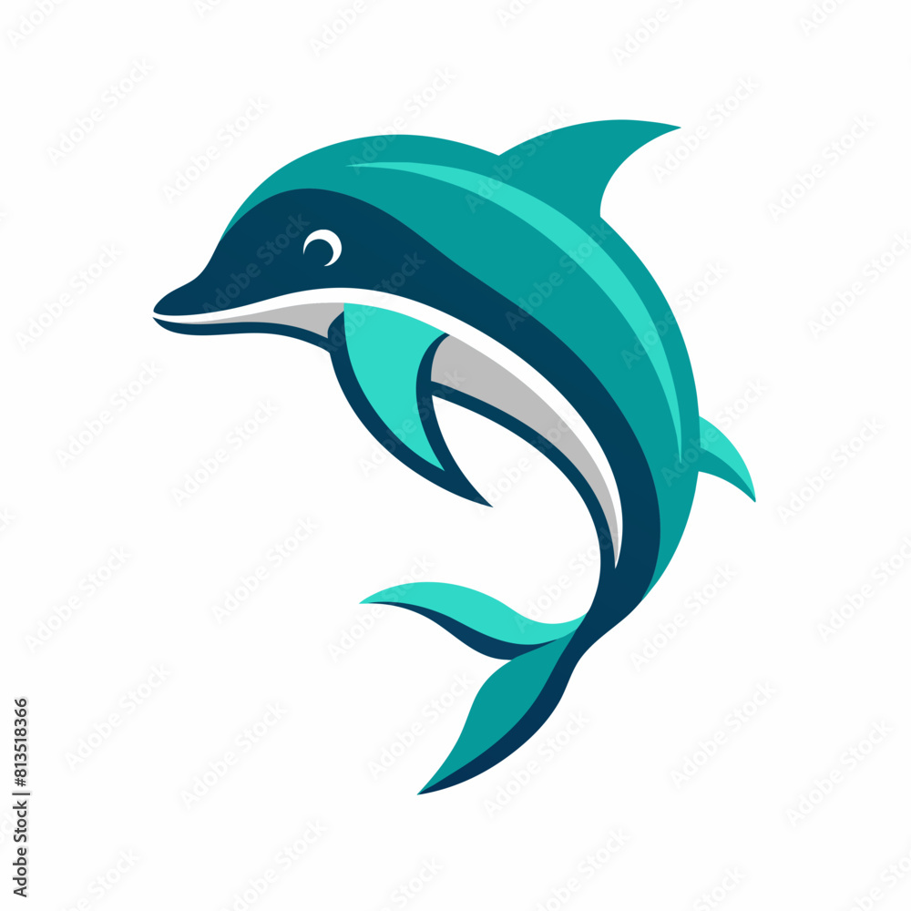 Fototapeta premium dolphin illustration logo icon