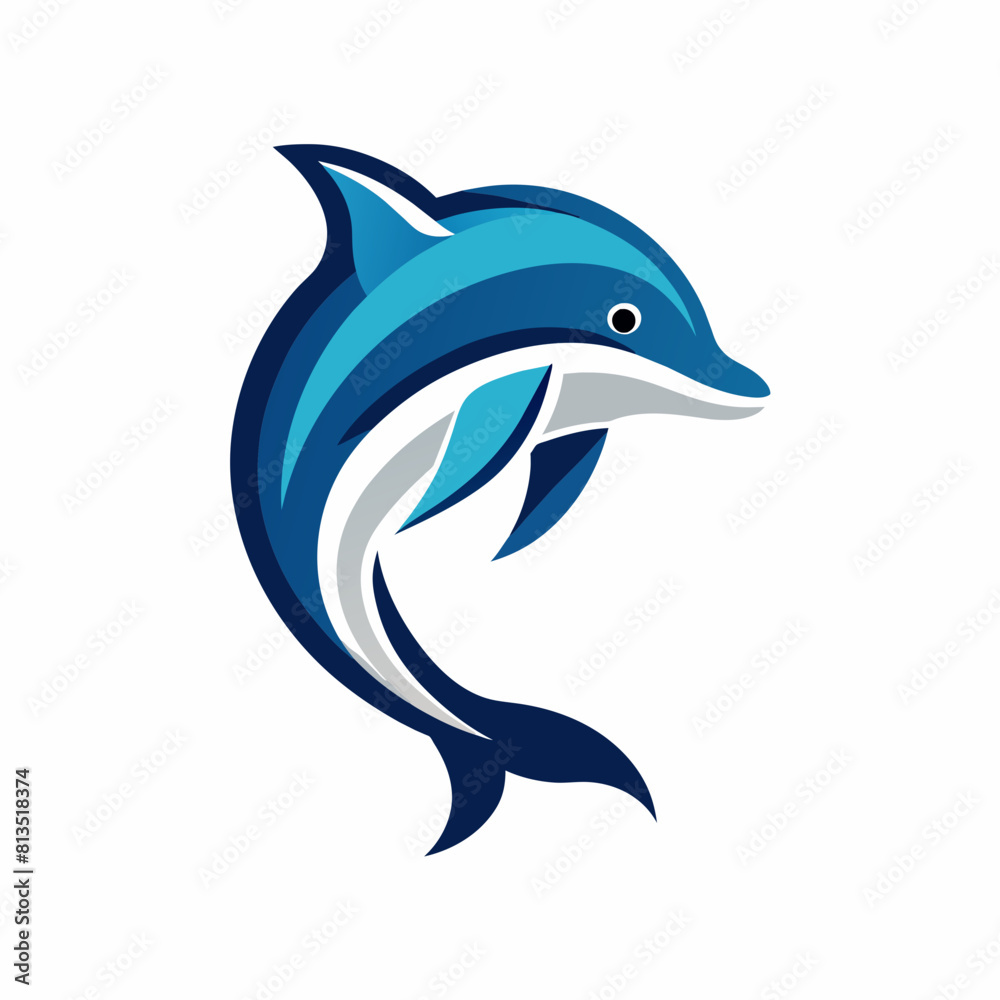 Fototapeta premium dolphin illustration logo icon
