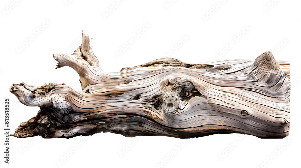 Fototapeta premium Driftwood on transparent background