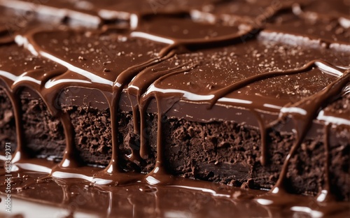 Chocolate cake with glossy chocolate glaze