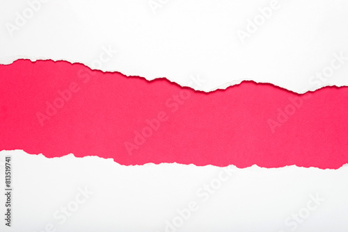 Wallpaper Mural Torn white paper on dark pink background. Space for text. Torontodigital.ca