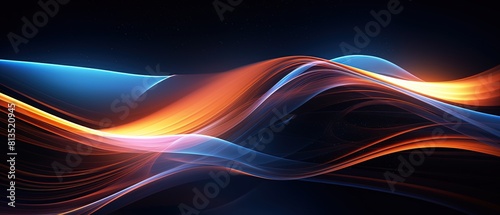 Trendy color glowing effect wave abstract background   wave technology futuristic minimal tech lines background