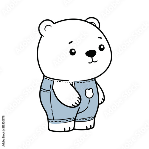 Vector illustration of a cute PolarBear for toddlers