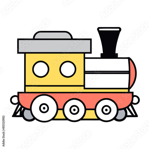 Vector illustration of a sweet Train for youngsters' imaginative journeys