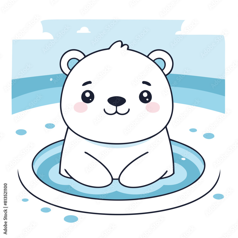 Cute vector illustration of a Polarbear for toddlers story books Cute vector illustration of a Polarbear for toddlers story books