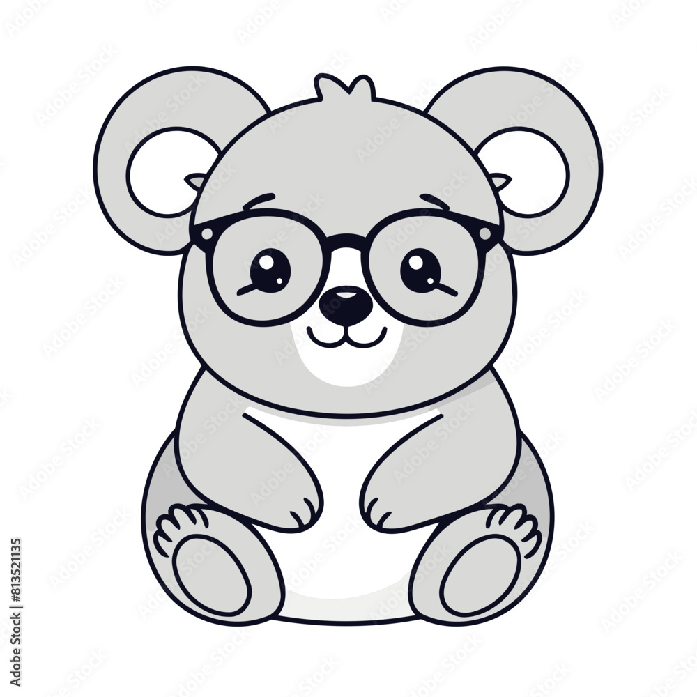 Fototapeta premium Cute Koala for toddlers books vector illustration