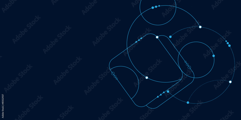 Abstract geometric dots and lines connection circuit concept. Global communication technology background design. Abstract geometric dots and lines connection circuit concept. Global communication technology background design.