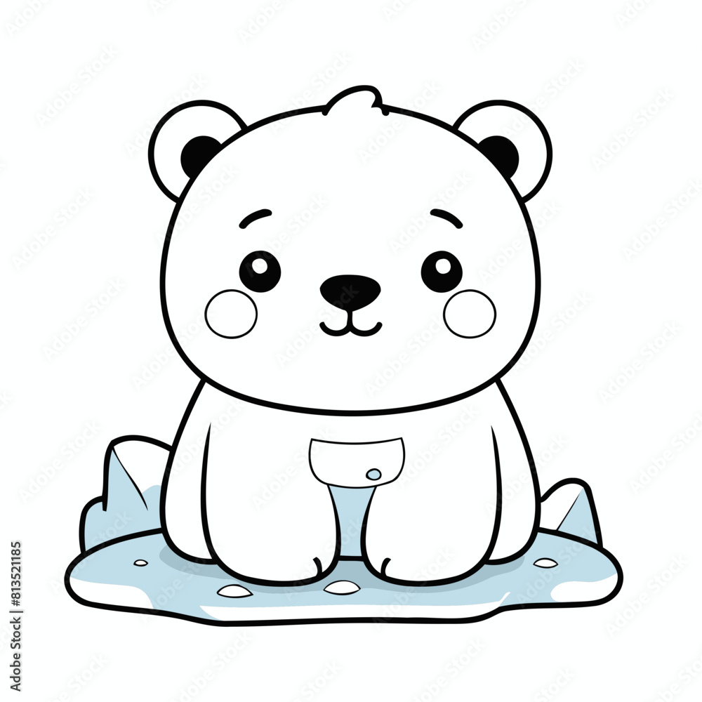 Cute vector illustration of a Polarbear for children book Cute vector illustration of a Polarbear for children book