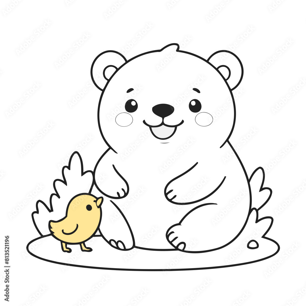 Cute vector illustration of a Polarbear for children story book Cute vector illustration of a Polarbear for children story book